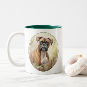 Beautiful Boxer Dog Two-Tone Coffee Mug