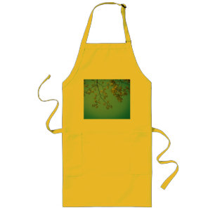 beautiful branch with green and yellow leaves hug long apron