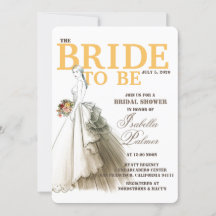 Beautiful Bridal Drawing Bridal Shower Invitation