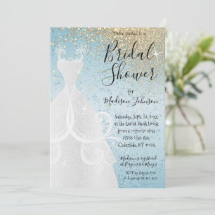 Beautiful Bridal Shower - Baby Blue Invitation