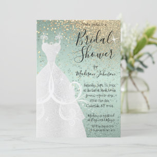 Beautiful Bridal Shower - Mint Green Invitation