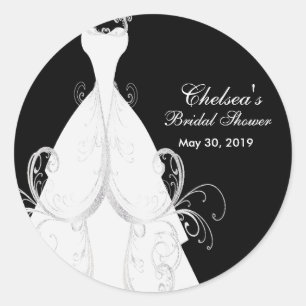 Beautiful Bride Bridal Shower Classic Round Sticker