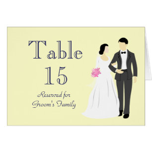 Beautiful Bride & Groom Table Seating Name Card
