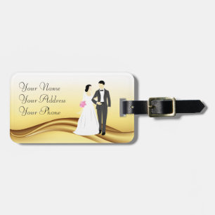 Beautiful Bride & Groom Wedding Luggage Tag
