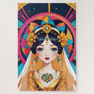 Beautiful bride in the art of Pop Art Jigsaw Puzzle
