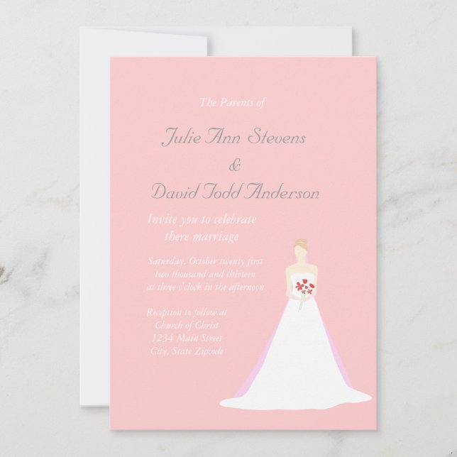 Beautiful Bride Wedding Invitation (Front)