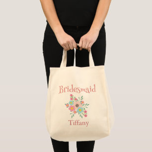 Beautiful Bridesmaid Floral Tote Bag