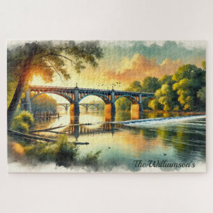 Beautiful Bridge at Sunset James River Jigsaw Puzzle