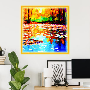 Beautiful Bright Coloured Orange Forest. Buy Now Poster