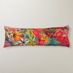 Beautiful Bright Colourful Abstract Floral Pattern Body Cushion