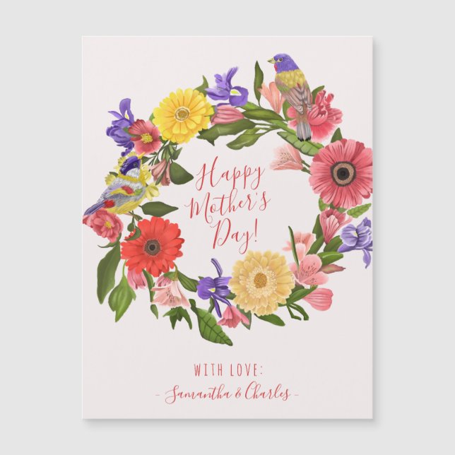 Beautiful Bright Floral Happy Mother's Day Cards (Front)