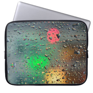 Beautiful bright lights in rain laptop sleeve