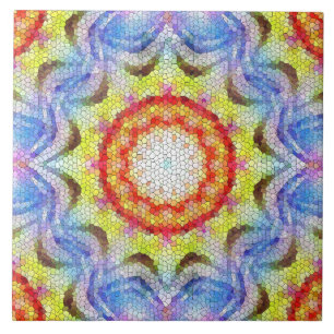 Beautiful Bright Mosaic Tile Sun Flower