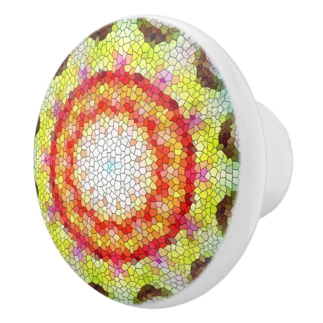 Beautiful Bright Mosaic Tile Sun Flower Ceramic Knob (Right)