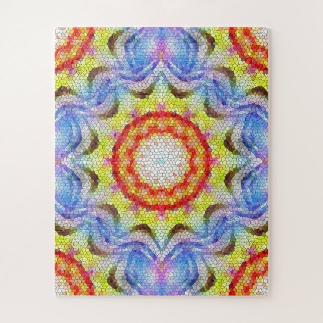 Beautiful Bright Mosaic Tile Sun Flower Jigsaw Puzzle (Vertical)