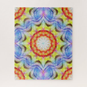 Beautiful Bright Mosaic Tile Sun Flower Jigsaw Puzzle