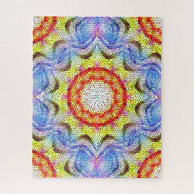 Beautiful Bright Mosaic Tile Sun Flower Jigsaw Puzzle (Vertical)