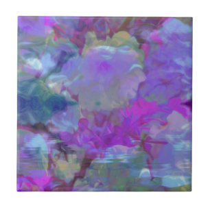 Beautiful Bright Multi Coloured Floral Design Tile