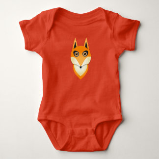 Beautiful bright orange fox baby boys romper bodysuit