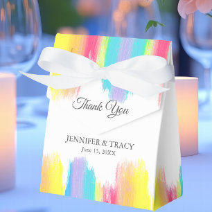 Beautiful Bright Rainbow Wedding Personalised Favour Box