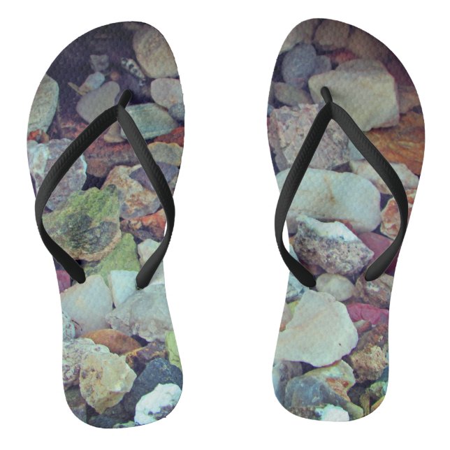 Beautiful Bright Rock Gem Collection Photograph Thongs (Footbed)