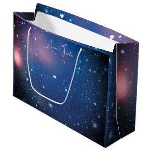 Beautiful Bright Star Typography Cosmic Blue Large Gift Bag
