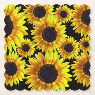 Beautiful Bright Yellow Sunflower - Paper Coaster