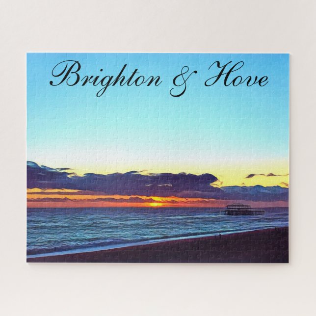Beautiful Brighton and Hove Beach & Sunset Jigsaw Puzzle (Horizontal)