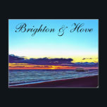 Beautiful Brighton and Hove Beach & Sunset Postcard<br><div class="desc">Beautiful Brighton and Hove Beach & Sunset digital painting</div>