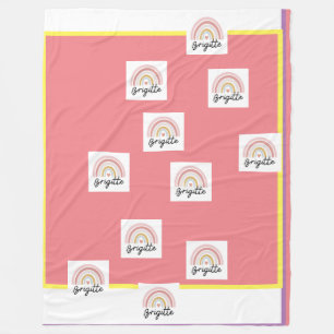 Beautiful Brigitte with Rainbow  fleece blanket.