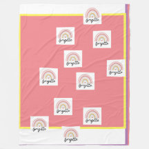 Beautiful Brigitte with Rainbow  fleece blanket.