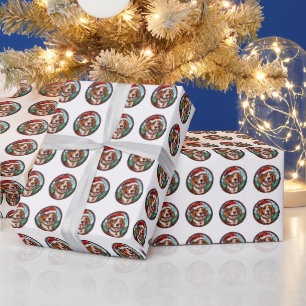 Beautiful Brittany Spaniel Dog Christmas Pattern Wrapping Paper