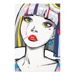 Beautiful Broken Anime Girl Photo Print