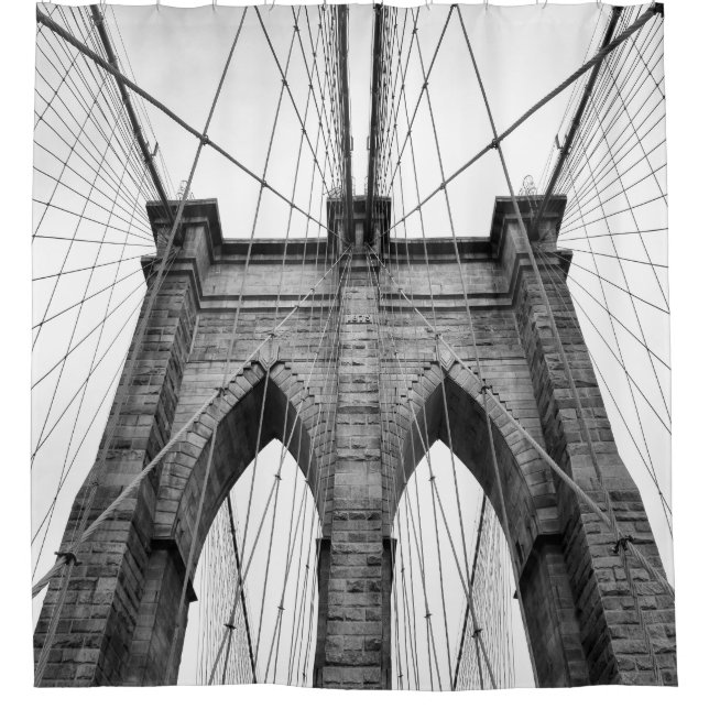 Beautiful Brooklyn Bridge Closeup Shower Curtain (Front)