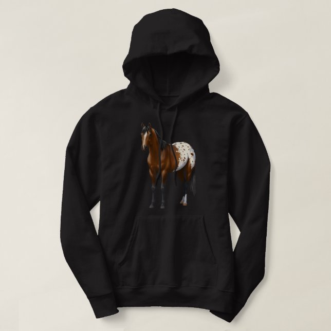 Beautiful Brown Bay Appaloosa Horse Lover Gift Pre Hoodie (Design Front)