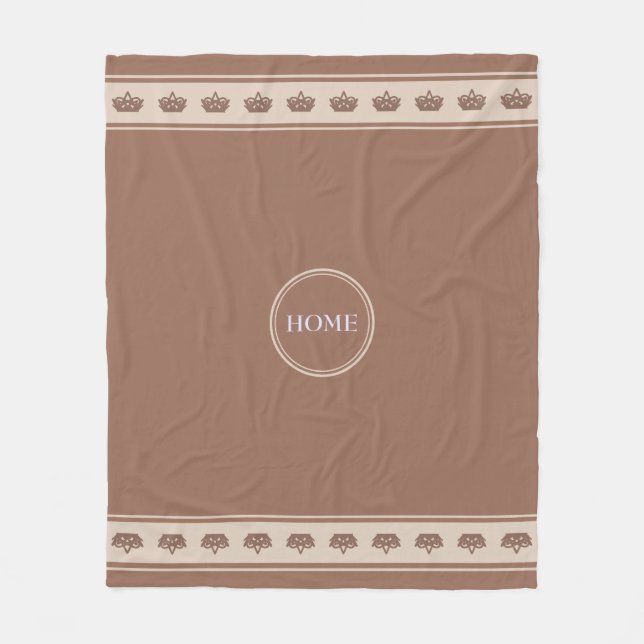 Beautiful Brown & Beige Fleece Blanket (Front)