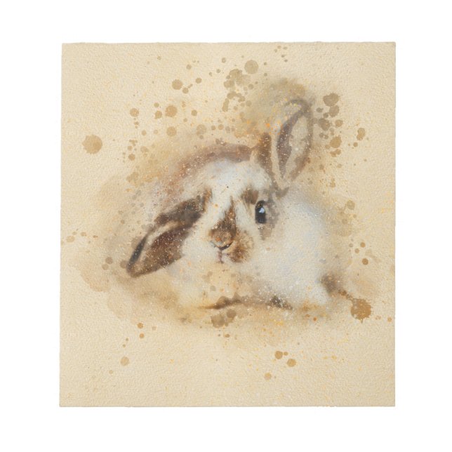 beautiful brown bunny rabbit artistic painting  notepad (Front)