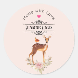 Beautiful Brown Doe Vintage Kitchen Classic Round Sticker