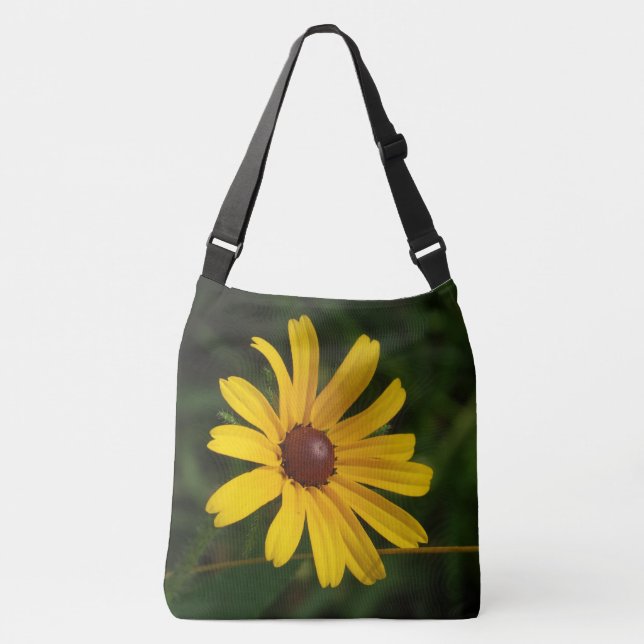 Beautiful Brown-eyed Susan Splashed Across a Crossbody Bag (Front)