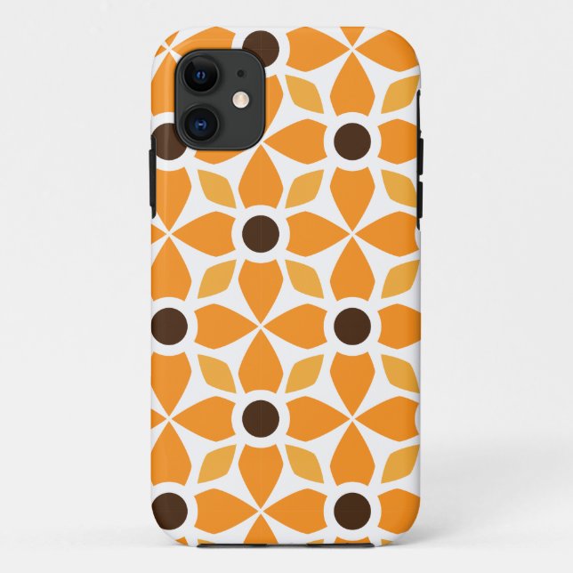 beautiful brown floral pattern Case-Mate iPhone case (Back)