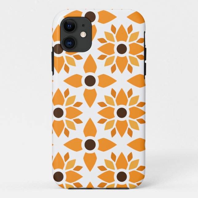 beautiful brown floral pattern Case-Mate iPhone case (Back)