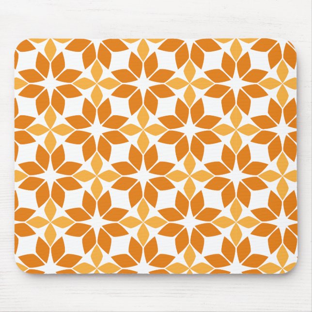 beautiful brown floral pattern mouse pad (Front)