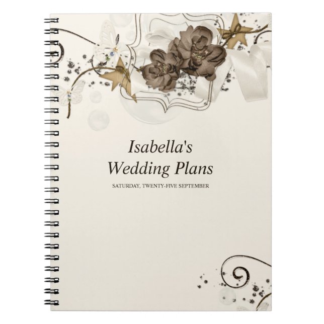 Beautiful Brown Flowers Notebook (Front)