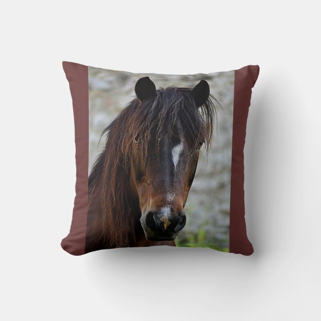 Beautiful Brown Horse Cushion (Front)