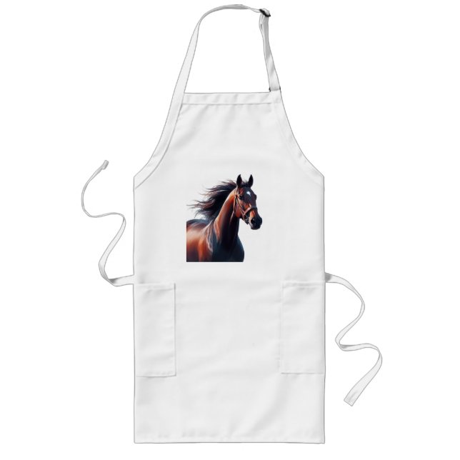  Beautiful Brown Horse Custom Name  Long Apron (Front)