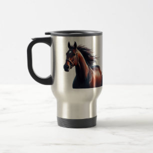  Beautiful Brown Horse Custom Name  Travel Mug