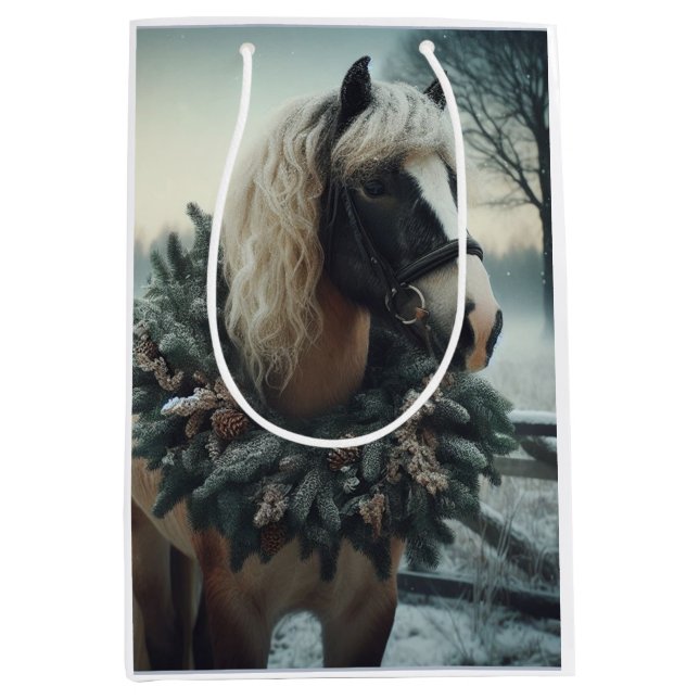 Beautiful Brown  Horse Equestrian Animal Love Medium Gift Bag (Front)