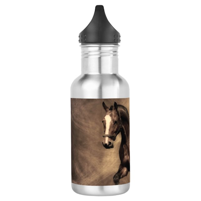 Beautiful brown horse throw pillow 532 ml water bottle (Left)