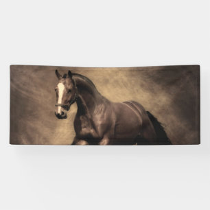 Beautiful brown horse throw pillow banner