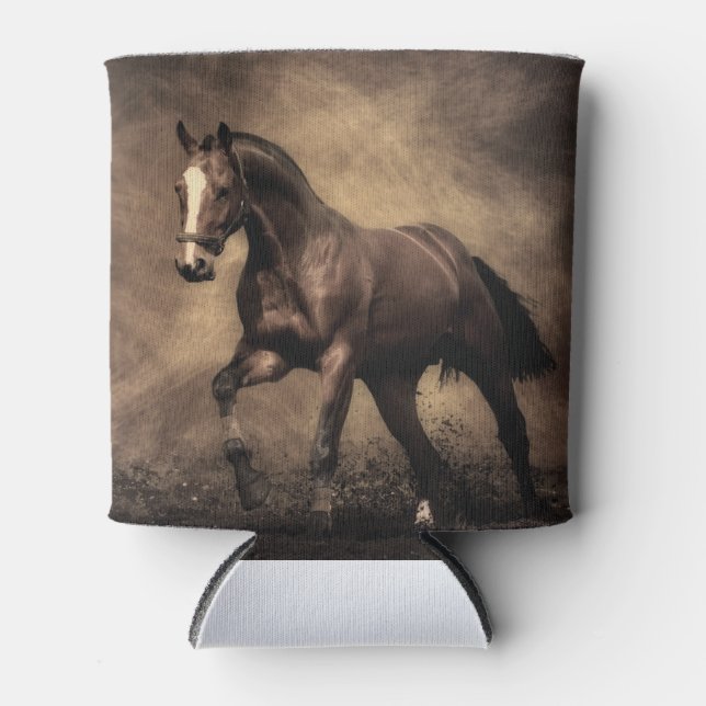 Beautiful brown horse throw pillow can cooler (Front)